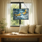 Foxes Playing in Snowy Clearing Rectangular Stained Glass Suncatcher – Hanging Window Panel with Animal & Nature Scene – Vibrant Glass Art Gift for Wildlife, Fantasy, Nature Lovers W0Z774 - Image 7