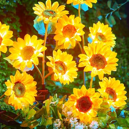 Brightown Solar Garden Lights, 4 Pack Sunflowers Flower Lights Waterproof by Brightown