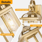 18” Gold Light Fixtures Outdoor Brass Porch Lights - Image 4