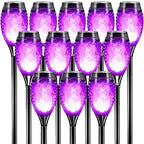 Otdair Christmas Decorations Outdoor 12 Pack, Waterproof Solar Christmas Lights Outdoor with Purple Flame for Christmas Decor, Torch Christmas Lights for Yard, Pathway, Lawn, Patio, Garden, Party by Otdair
