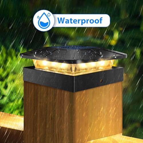 Peasur 6 Packs 4x4 Post Solar Lights with 3 Modes - Image 4