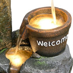 33" Outdoor Garden Water Fountain with Lights, 4 Tiers Water Feature - Image 4