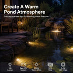 Low Voltage Pond Lights 2PK Landscape Lighting Submersible Light 2900K Warm White 5.4W 135 Lumens Underwter Lights Floodlight with 15FT Wire for Swimming Pool, Fountain, Pond - Image 2