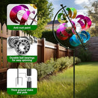 Large Metal Wind Spinner for Garden and Yard – 63 Inch Kinetic Outdoor Sculpture with Dual Direction 360° Spinning Blades – Weather Resistant Moons Yard Art Decor for Patio, Lawn, and Porch - Image 2