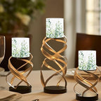 Green Leaves Flameless Candles Flickering Battery Operated 4 Pack Realistic LED Candles with Timer 12-Key Remote Control Decorative Lighting for Gardens Backyards Balconies 3" Dia - Image 4
