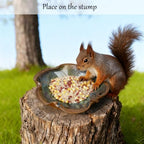 Ceramic Bird Bath and Feeder, Heavy Duty 12.5-Inch Ground Feeding Bowl, Wildlife Water Station for Squirrel Bird Rabbit Bee - Garden, Yard, Balcony Décor - Image 2