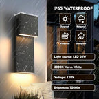 Modern LED Large Outdoor Wall Light 3000K 28W IP65 Waterproof Integrated LED Outdoor Wall Sconce Anti Rust Black Porch Lights Exterior Lighting Outside Lights Fixture for Garage,Balcony,Backyard 1PACK - Image 3