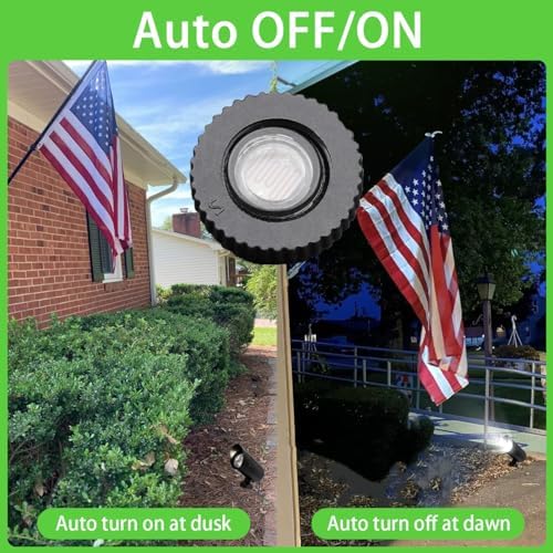 30W Flag Spot Lights Outdoor 120V Dusk to Dawn,5000K Cool White LED Landscape light Plug in with Photocell Sensor Bright Flag Pole Light for Yard Tree Garden Landscape Lighting with 6FT Cord (2) - Image 5