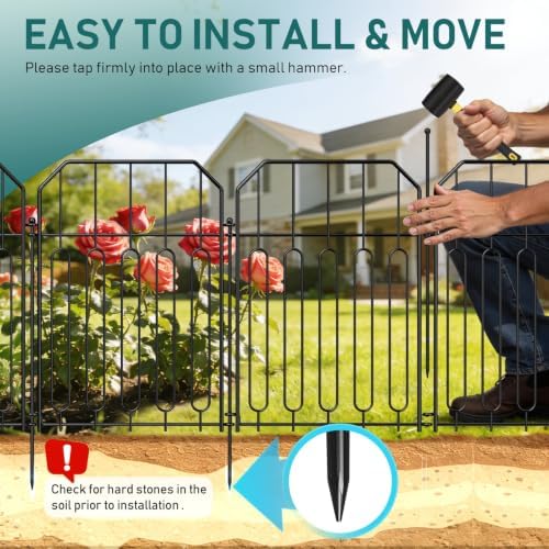 Goovilla Garden Fence, Total 25ft(L) x 21in(H), 25 Pcs, Rustproof Metal - Image 5