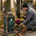 Solar Lantern Hummingbirds Under Moon Tropical Forest Garden Hanging Lantern Waterproof Solar Powered Lighting Outdoor Table Lamp for Patio Yard Memorial Gifts Grave Decorations for Cemetery - Image 7