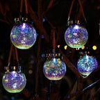 Cooo 4 Pack Mosaic Solar Lantern and 2 Pack Heavy Iridescent Crackle Glass Solar Lantern - Image 7