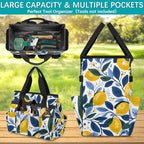 Lemon Style Garden Tool Bag Tote for Men Women Multiple Pockets Wide Mouth Heavy Duty Waterproof Tool Organizer Bag for Outdoor Lawn Yard Portable Gardening Storage With Elasticbands - Image 3
