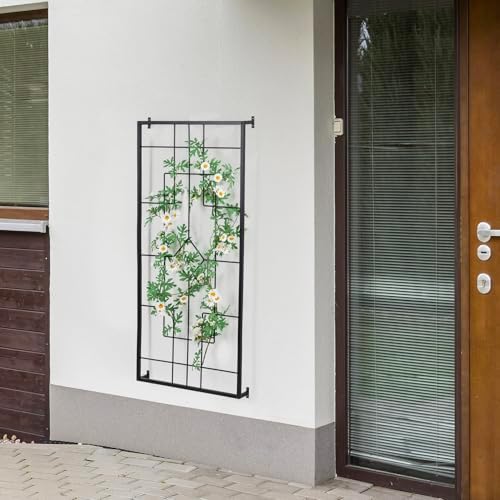 MyGift 3.9 Ft Metal Garden Trellis, Wall Mounted Climbing Plant Support - Image 3