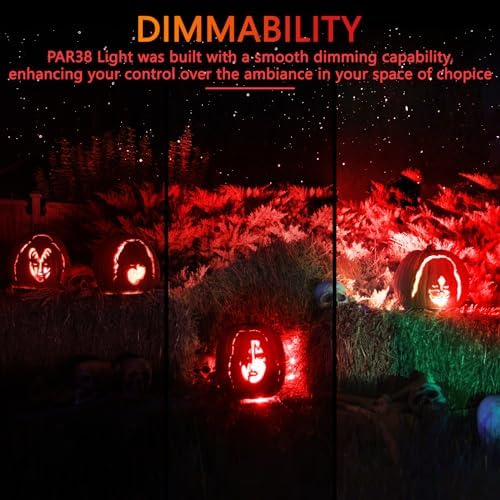 Gonhom PAR38 Flood Lights Outdoor,Dimmable LED Flood Light Bulbs,20W(Equivalent to 200W),E26 Base,Outdoor Porch,Holiday Lighting,LED Flood Light Bulb for Halloween,Christmas,4 Pack Red - Image 4