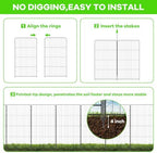 No-Dig Decorative Metal Garden Fence, Weatherproof Rustproof Animal Barrier - Image 2