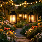 Solar Lanterns Outdoor Waterproof 2 Pack Black Hanging Lights 11 Inch - Image 6