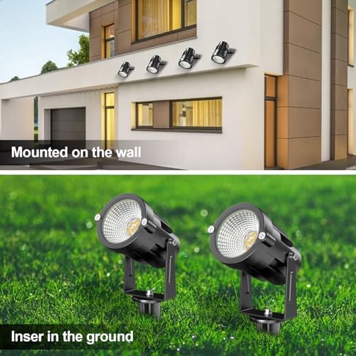 15W Low Voltage Landscape Lights, LEDVIE 12 Pack LED Landscape Lighting Outdoor 12V Warm White LED Landscape Light Waterproof Garden Pathway Lights Wall Tree Flag Spotlight with Spike Stand - Image 5