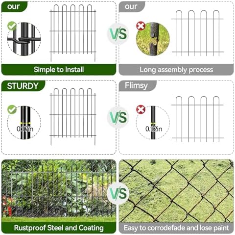 25 Panels Decorative Garden Fence, 50ft X 32in Rustproof Metal Animal Barrier Fence, No Dig Fence Garden Fence, Arched Flower Bed Edging Ornamental Wire Border Fencing for Outdoor Yard, Patio Decor - Image 4