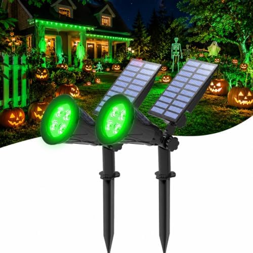 T-SUNUS Green Solar Landscape Spotlights 2 Pack IP65 Waterproof Garden Tree by T-SUNUSLighting
