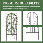 4 Pack Arched Iron Trellis, 45" H x 15.9" W, Decorative Scrollwork - Image 3