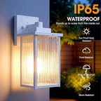 13" White Dusk to Dawn Outdoor Light, Exterior Light Fixture - Image 2