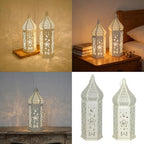 Moroccans Lanterned Decorative,Golden Metal Candle Holder for Hanging Tabletop,Outdoor Indoor Halloween Ramadans Decors - Image 2