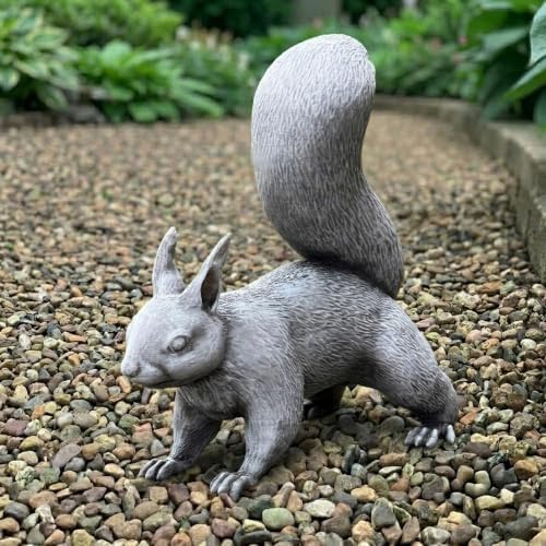 OLOMA Concrete Squirrel Garden Statue Realistic Handmade Outdoor Animal Sculpture Cement Chipmunk Yard Ornament Weather Resistant Lawn Decor Patio Flower Beds Walkways Porch Accent by OLOMA