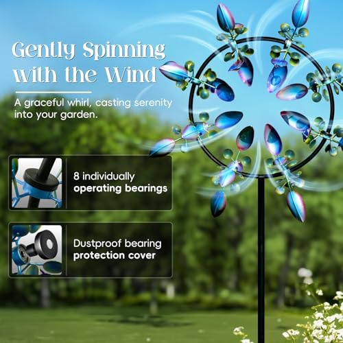 Pure Echo Large Wind Spinners Outdoor, Kinetic Metal Wind Spinners for Yard and Garden, Gift for Family or Friends (30'' W x 87'' H) - Image 3