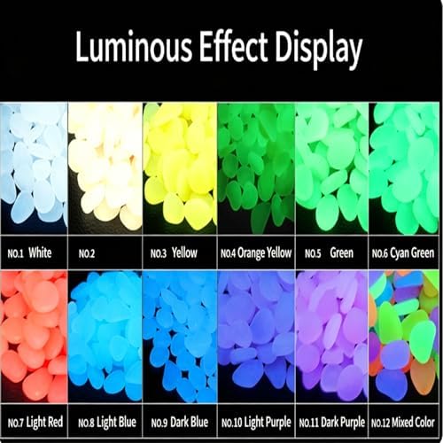 Colorful Glow-in-the-Dark Garden Stones, 500Pcs Solar Glow in the Dark Pebbles, Piedras Luminosas para Jardin,Outdoor Luminous Stones for Garden Path Walkway Yard Fish Tank Plant Pots (Orange Yellow) - Image 6
