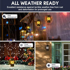 VIHOSE 6 Pcs Solar Lantern Outdoor Waterproof Flickering Fire Light, Retro - Image 5