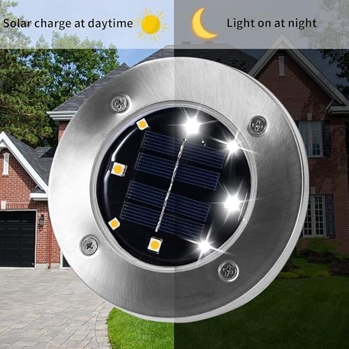 INCX Solar Lights Outdoor Waterproof, Warm White, 16 Pack Ground Lights - Image 4