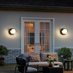 Outdoor Wall Light Black Modern Round LED Wall Sconce Waterproof 120V 12W 3000K Warmlight 6 Inch Exterior Lighting Fixtures for Porch Patio Balcony Entryway Yard - Image 5