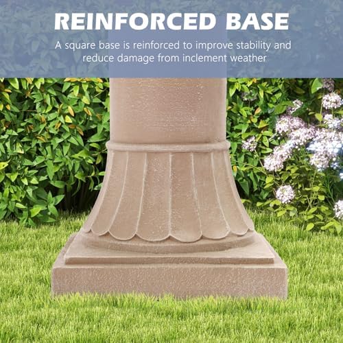 Grepatio Italian Outdoor Water Fountain, 48.4" H Bubbler Garden Waterfalls Fountains, 3 Tiered Roman Pillar Floor Water Fountain for Indoor, Yard, Lawn and Garden Décor - Image 4