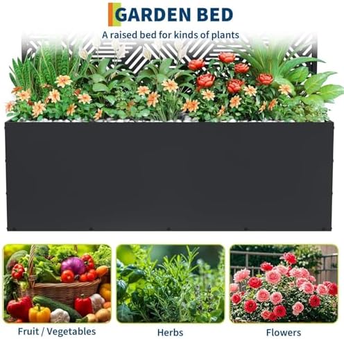 GarveeLife Metal Planter Box with Trellis 71"x47"x16", with Drainage Holes - Image 4