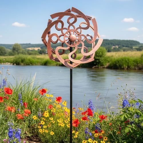 Garden Wind Spinner Outdoor Metal Yard Sculpture for Patio Lawn - Image 4