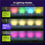 Solar Spot Lights Outdoor Waterproof, 4 Packs, RGB - Image 4
