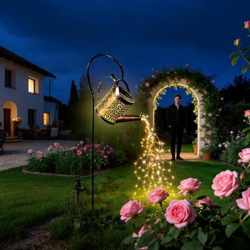 Solar Lanterns Outdoor Waterproof Watering Can Shape Yard Light - Image 3