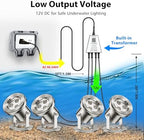 LyLmLe Underwater Pond Light with APP Control & 12V Transformer (4-Spots) - Image 2