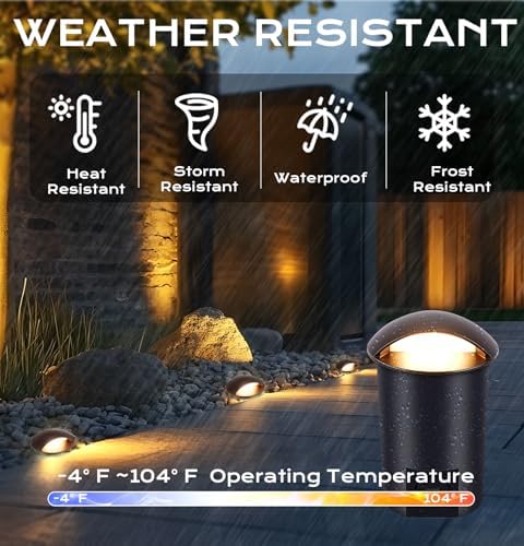 CLOUDY BAY [6 Pack] 5W Well Lights Low Voltage Landscape Lighting,12V-24V Waterproof Outdoor Side-lit Light,2700-5000K 5CCT In Ground Lights for Fence Pathway Deck, IP67 Rating,Bronze - Image 7