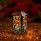 Solar Lantern Symmetrical Mid Century Fox Outdoor Waterproof Garden Hanging Lantern Solar Powered Lighting Outside Solar Light for Patio Yard Camping, Gifts for Women Mom by Unknown