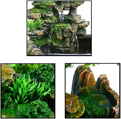 Desktop Atomizing Rockery Water Fountain, Resin Tabletop Fountain, Zen Meditation Rockery Fountain, Indoor Small Waterfall with Led Lamp for Office Home Decoration - Image 5