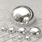 1pcs Hollow Hemisphere Ball Gazing Ball, Stainless Steel Garden Mirror Globe for Home Outdoor Garden Pool Shopping Mall Wall Decoration (Silver)(Size:17.7in/45cm) - Image 3
