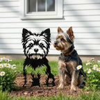 Dog Metal Garden Stake - Weatherproof Dog Silhouette Yard Art, Decorative Outdoor Sign for Lawn & Patio, Heartfelt Gift for Soft Yorkshire Terrier Lovers(Sit,10") - Image 3