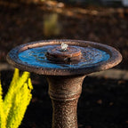 XBrand 23.43" Tiered Freestanding Classic Bird Bath Outdoor Water Fountain Resin with Auto Shut-Off Pump, Garden Decor for Patio, Yard & Lawn, Dark Brown - Image 5