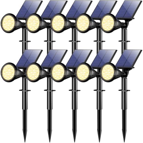 WELALO Solar Lights Outdoor Waterproof Flag Spotlights 10 Pack (Warm White) by WELALO