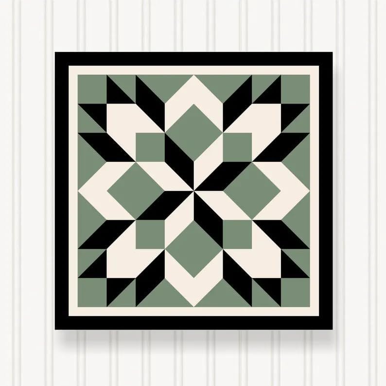 BARN QUILT Block, Beautiful Outdoor or Indoor Square, 7 Sizes, Wall Art Decor, Barn Quilt Sign, Barn Quilt Design BQ122 (8" x 8") by SignStuffInc