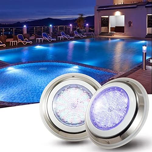 Stainless Steel LED Swimming Pool Light IP68 Waterproof 12V Outdoor RGB Underwater Light Pond LED Piscina Luz Submersible Lamps (Color : Blue Light, Size : 35W D300xH70mm) - Image 4