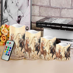 Horse Flameless Candles Flickering Battery Operated with Timer, Led Pillar Real Wax Candles Warm Light for Women Men Family Holiday Birthday Gifts Party Bedroom Home Decor - Image 4