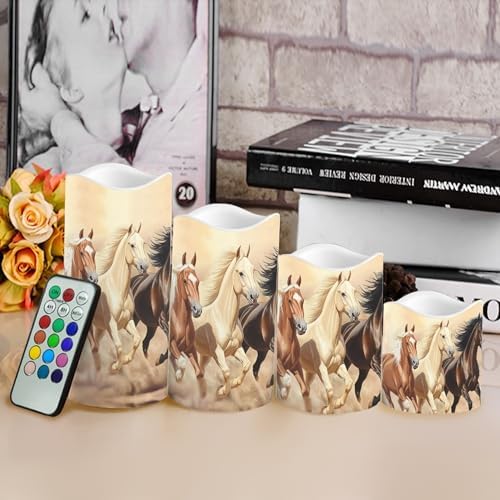 Horse Flameless Candles Flickering Battery Operated with Timer, Led Pillar Real Wax Candles Warm Light for Women Men Family Holiday Birthday Gifts Party Bedroom Home Decor - Image 4