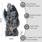 Glitzhome 4-Tiered Cascading Outdoor Water Fountain for Garden Patio Yard Mystical Gothic Dragon Water Fountains Outdoor with LED Lights & Pump, Large Floor Stand Fountain Dragon Waterfalls 36.5" H - Image 2
